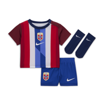 Norway 2024/25 Stadium Home Baby/Toddler Nike Football Replica 3-Piece Kit