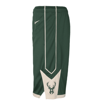 Shorts Nike Dri-FIT Swingman de la NBA para niños talla grande Milwaukee Bucks Icon Edition