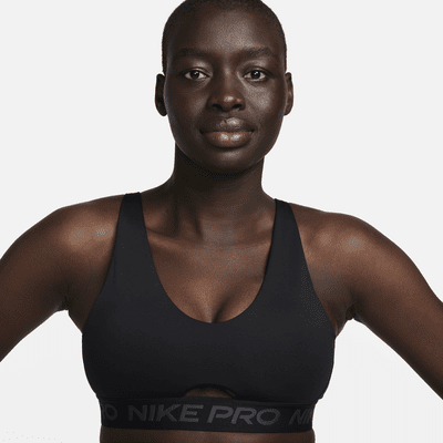 Brassière de sport rembourrée à maintien normal Nike Pro Indy Plunge pour femme