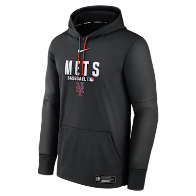 New York Mets Authentic Collection Men's Nike Therma MLB Pullover Hoodie
