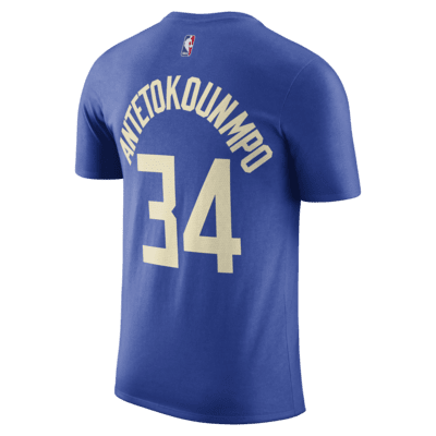 Playera Nike de la NBA para hombre Giannis Antetokounmpo Milwaukee Bucks Essential City Edition