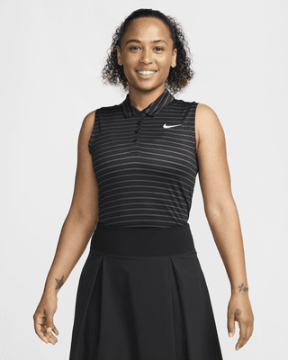 Женские  Nike Victory Dri-FIT Sleeveless Striped Golf Polo