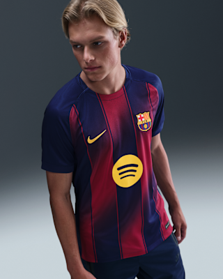Мужские джерси FC Barcelona 2025/26 Stadium Home Nike Dri-FIT Soccer Replica Jersey