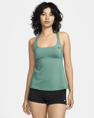 Женские  Nike Swim Essential Square-Neck Tankini Top