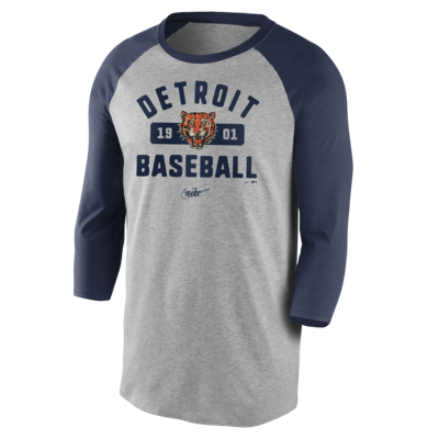 Nike Cooperstown Vintage Tri-Blend Raglan (MLB Detroit Tigers) Men's 3/ ...