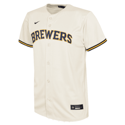 Jersey Nike de la MLB Replica para niños talla grande Christian Yelich Milwaukee Brewers