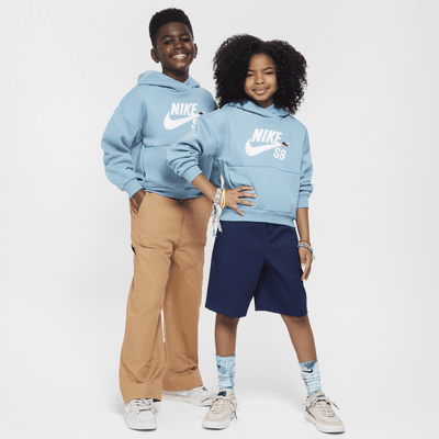 Nike SB Icon Fleece EasyOn Older Kids' Oversized Pullover Hoodie