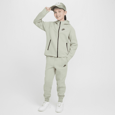 Nike Sportswear Tech Fleece-hættetrøje med lynlås til større børn (piger)