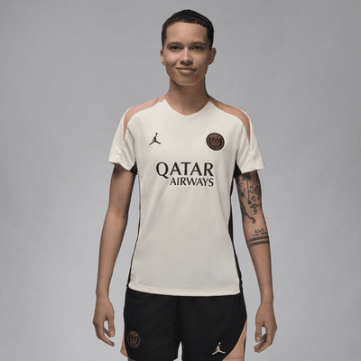 Kortærmet Paris Saint-Germain Strike Third Jordan Dri-FIT-fodboldtrøje til kvinder