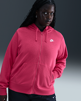 Женское худи Nike Sportswear Club Fleece Full-Zip Hoodie (Plus Size)