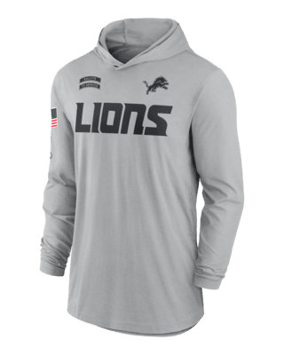 Мужские  Detroit Lions Salute to Service Edge Mascot Lockup Men’s Nike Dri-FIT NFL Long-Sleeve Hooded Top