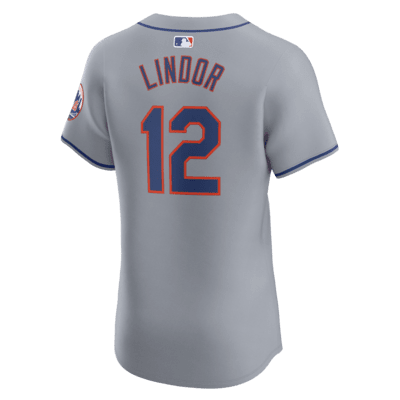 Jersey Nike Dri-FIT ADV de la MLB Elite para hombre Francisco Lindor New York Mets