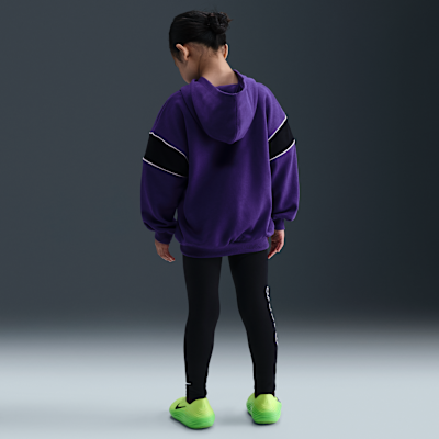 Conjunto de sudadera con gorro sin cierre y leggings para niños talla pequeña Nike Varsity Prep