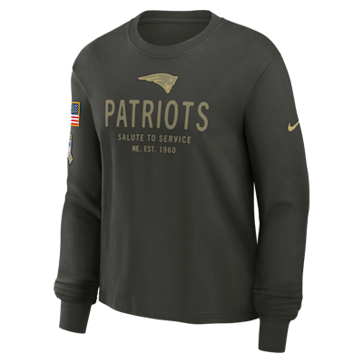 New England Patriots Salute to Service Sideline Women's Nike Dri-FIT NFL Long-Sleeve T-Shirt