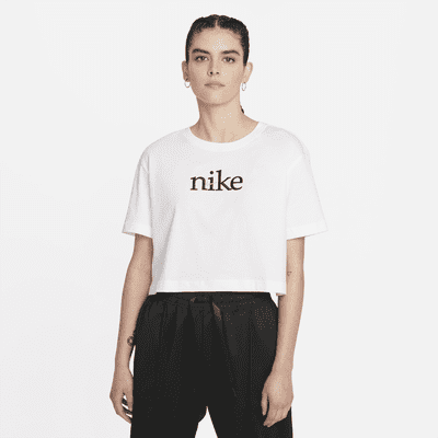 black and white nike crop top