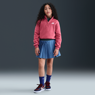 Nike Sportswear Club Fleece Big Kids' (Girls') 1/2-Zip Long-Sleeve Top