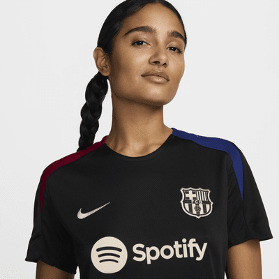 Haut de foot en maille à manches courtes Nike Dri-FIT FC Barcelona Strike pour femme