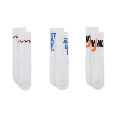 Nike Graphic Dri-FIT Crew Socks (3 Pairs) Little Kids' Socks