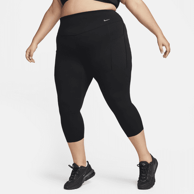 Leggings cortos de cintura alta y soporte medio con bolsillos para mujer (talla grande) Nike Universa