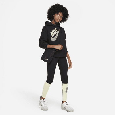 NIKE Sportswear Little Girl's Pullover Hoodie and Fold-Over Leggings Outfit