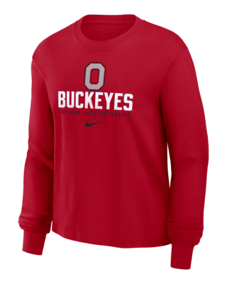 Женская футболка Ohio State Buckeyes Primetime University Boxy Nike College Long-Sleeve