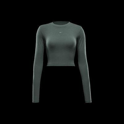 Crop top ajusté à manches longues Nike Sportswear Chill Knit pour femme