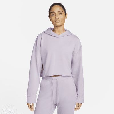 nike yoga luxe cropped drawstring hoodie