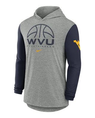 Мужская футболка West Virginia Basketball Nike Dri-FIT College Long-Sleeve Hooded для баскетбола