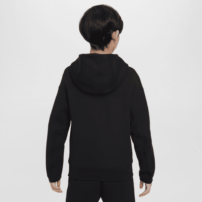 Felpa da calcio con cappuccio e zip a tutta lunghezza Nike Liverpool FC Tech Fleece – Ragazzo