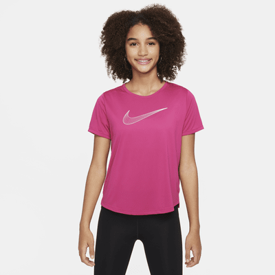 Nike One 大童 (女童) Dri-FIT 短袖訓練上衣