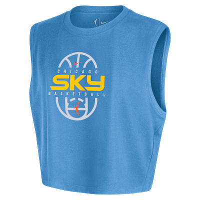 Chicago Sky Nike Women's WNBA Authentic Sleeveless Cropped T-Shirt from Nike - $47