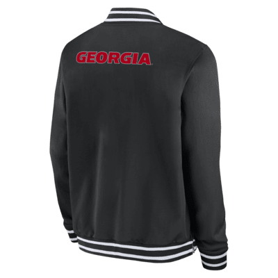 Chamarra bomber universitaria Nike con cierre completo para hombre Georgia Bulldogs Sideline