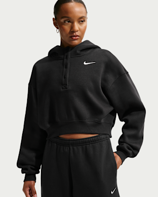 Женское худи Nike Sportswear Phoenix Fleece Oversized Cropped Henley Hoodie