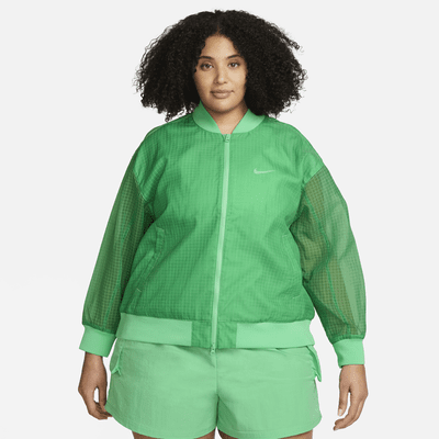 Nike Women's Sportswear Essentials Woven Varsity Bomber Jacket - Spring Green - Xs Each