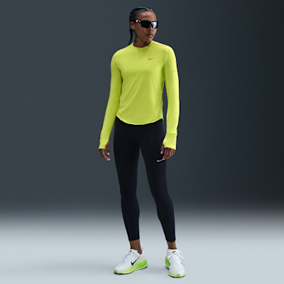Nike Swift Dri-FIT hardlooptop met ronde hals, lange mouwen en uv-bescherming voor dames