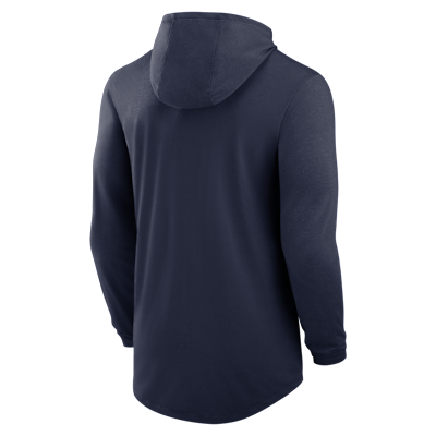 Playera de manga larga con gorro universitaria Nike Dri-FIT para hombre West Virginia Campus Arch