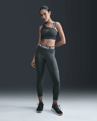 Женские тайтсы Nike Pro Mid-Rise Crop Mesh Panel Leggings