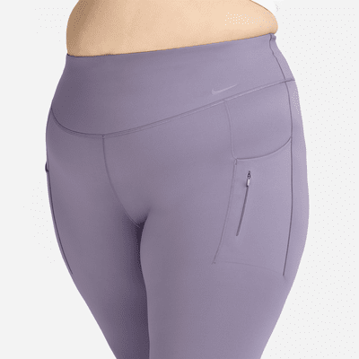 Nike Go leggings i 7/8 lengde med fast støtte, høyt liv og lommer til dame (Plus Size)