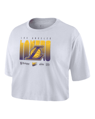 Женская футболка Los Angeles Lakers Courtside Nike NBA Cropped