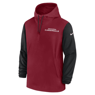 Arizona Cardinals Sideline Pre-Game Player Men's Nike NFL 1/2-Zip Hooded Jacket