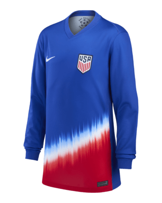 Подростковые джерси USMNT 2024 Stadium Away Big Kids' Nike Dri-FIT Soccer Long-Sleeve Replica Jersey