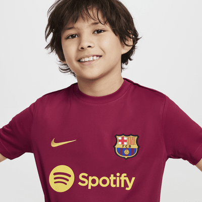 FC Barcelona Academy Pro Nike Dri-FIT Kısa Kollu Genç Çocuk Futbol Üstü