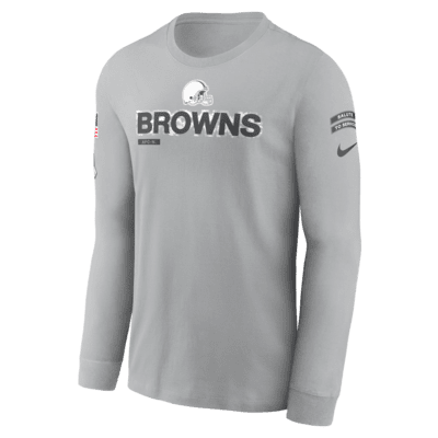 Cleveland Browns Salute to Service Mascot Edge Legend Men's Nike NFL Long-Sleeve T-Shirt