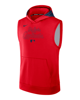 Мужское худи St. Louis Cardinals Authentic Collection Men’s Nike Dri-FIT MLB Sleeveless Pullover Hoodie