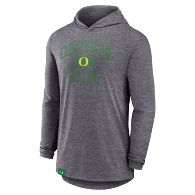 Playera universitaria de manga larga con gorro Nike Dri-FIT para hombre Oregon Ducks Blitz