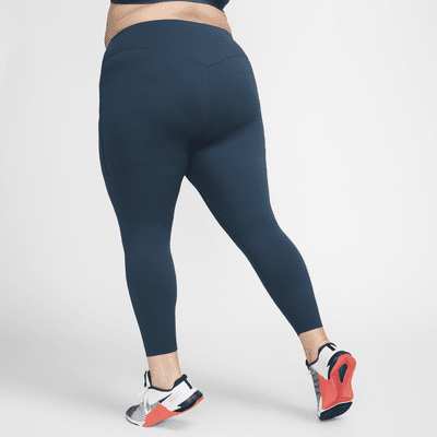 Leggings 7/8 de tiro alto y sujeción media con bolsillos para mujer (talla grande) Nike Universa