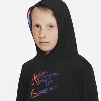 Sudadera con gorro sin cierre de fútbol para niños talla grande Nike Dri-FIT Kylian Mbappé