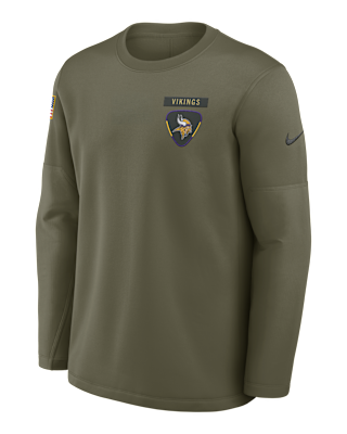 Мужские  Minnesota Vikings Salute to Service Sideline Triumphant Win Coach Nike NFL Pullover Crew