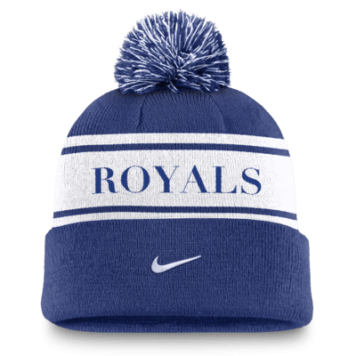 Kansas City Royals Team Stripe Peak Men's Nike MLB Cuffed Pom Beanie