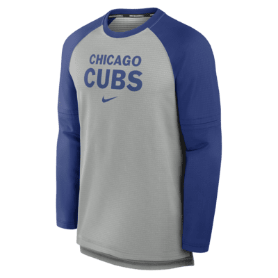 Playera de manga larga Nike Breathe de la MLB para hombre Chicago Cubs Authentic Collection Game Time